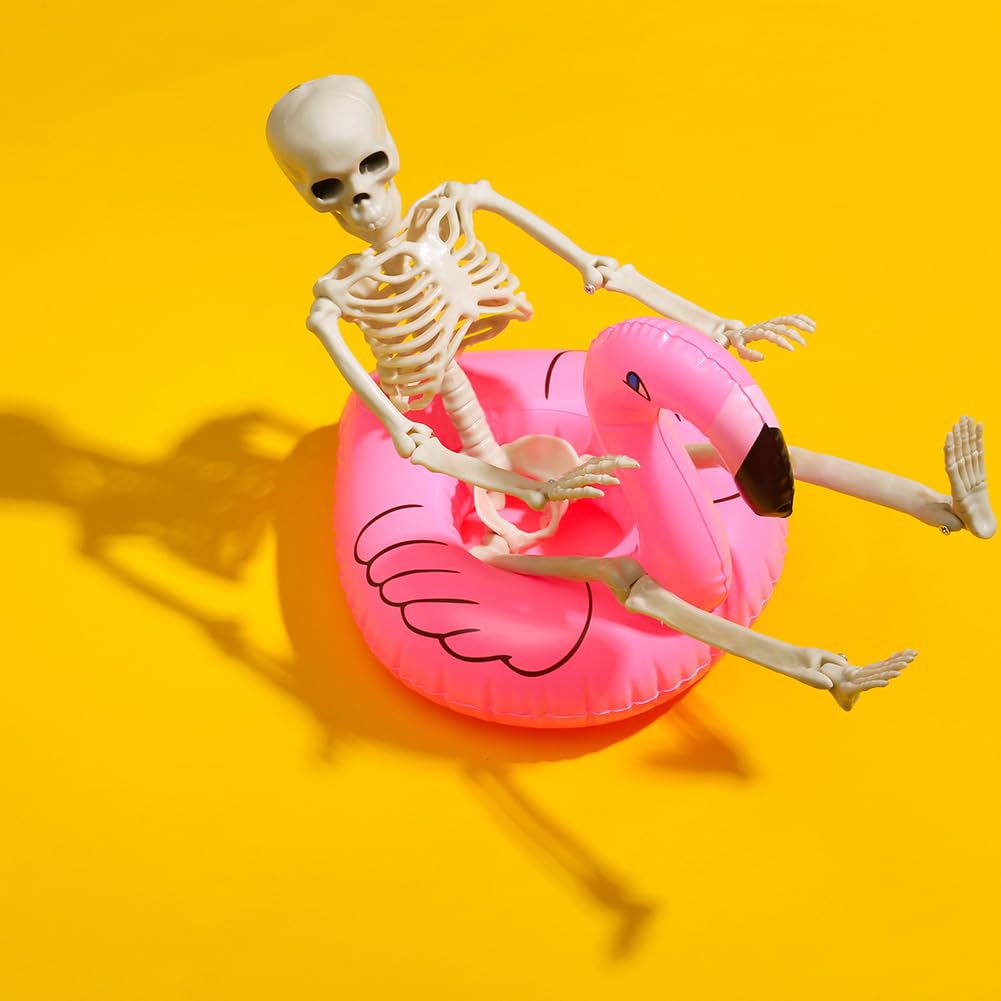 WODMAZ 5 Packs Halloween Skeletons, 16" Halloween Full Body Skeleton with Posable Joints for Haunted House Graveyard Props Decor