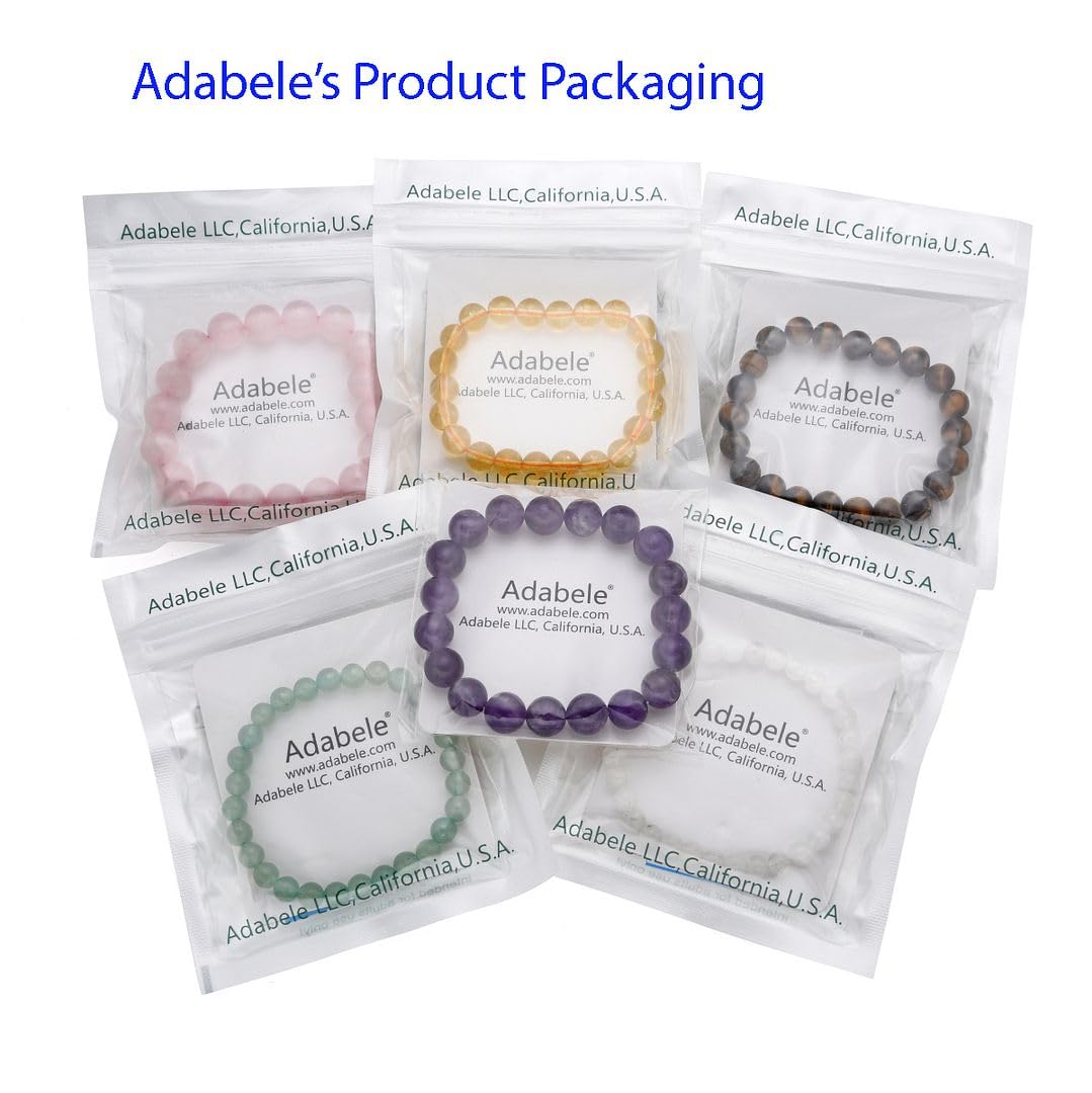 Adabele Real Natural Grade A Black Tourmaline Gemstone Beaded Bracelet 8 inch Stretch Chakra Healing Crystal Stone Jewelry Women Mom Gift GB8-C1