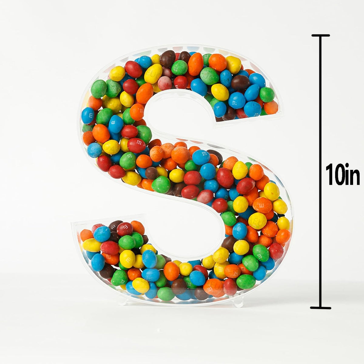 OAEUQ 10-Inch Magnetic Alphabet Candy Jar Refillable Fillable Letters For Candy Tray Reusable Lidded Candy Jar Candy Buffet Container Set (U, 1)