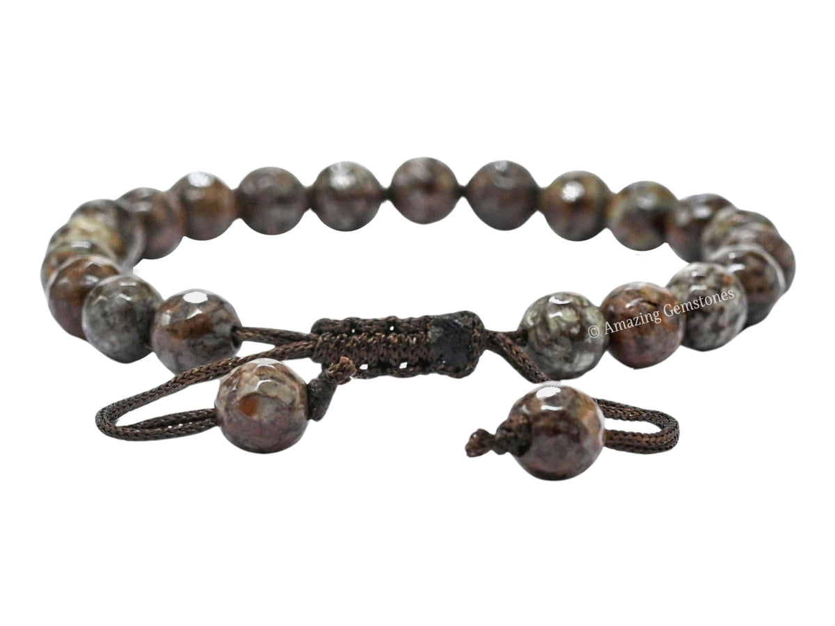 Amazing Gemstone Brown Snowflake Obsidian Bracelet for Women - Chakra Mens Bracelet Protection Crystals and Healing Stones - Blessing Bracelet Spiritual Meditation Gift Christmas