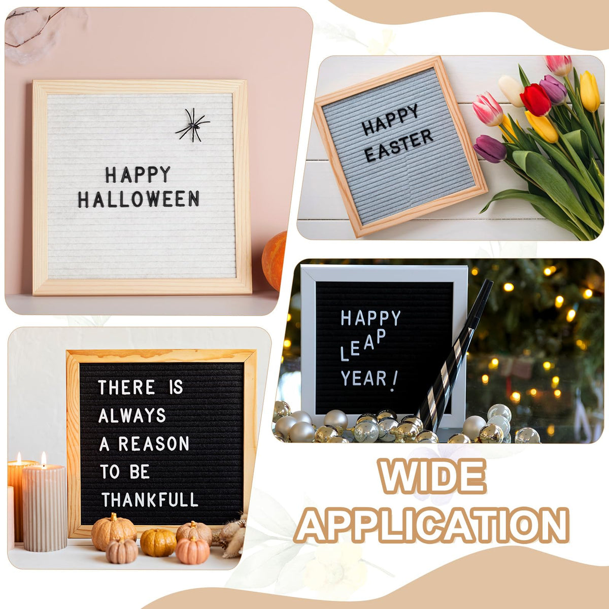 PATIKIL 588 Piece Plastic Letters Set for Felt Letter Board, White/Bronze Alphabet Message Board Accessories Including Letter Numbers with Restraint Strap for Cafe, Wedding, Birthday