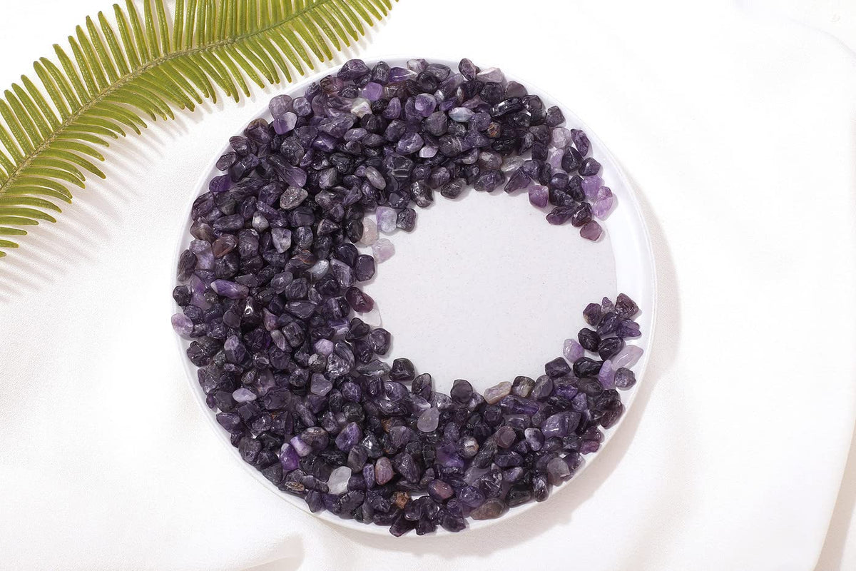 Amethyst Healing Crystal Chips Bulk Gemstones Sets Tumbled Chips Crushed Stones Crushed Crystals Natural Rocks for Fountain Rocks Decoration Reiki Energy Balancing Meditation Aquarium Gravel 0.44lb
