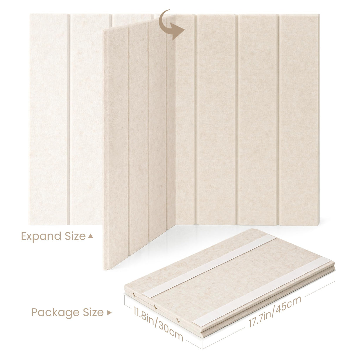 Lightomorrow Bulletin Board, 24 x 18 inches Cork Board Alternative for Wall, Felt Board Decorative Pin Board with 20 Pushpins - Oatmeal Stripes