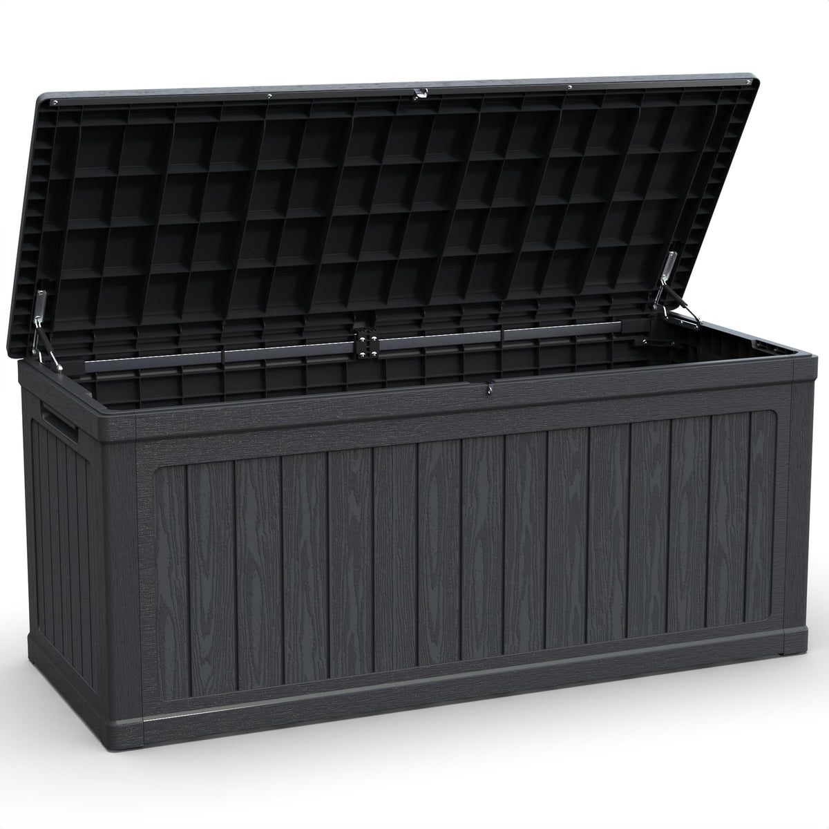 BLUECC Outdoor Deck Box Waterproof, Extra Large Plastic Patio Storage Cabinet with Lockable Black 68"*32"*34"