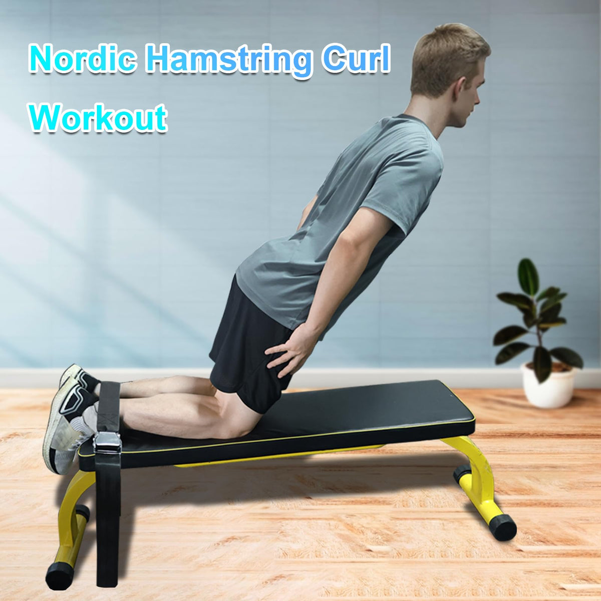 Nordic Hamstring Curl Strap with Quick-Release Buckle β Adjustable Leg Strap for Nordic Curls, Leg Extensions & Home Gym Workouts β Easy to Use for Men & Women