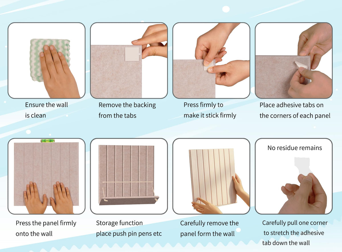 12 Pack Bulletin Boards 48" x 36" Alternative Cork Board for Office,Built-in Storage Device,Large Cork Boards for Walls , Felt Wall Tiles, Contains Removable Security Stickers and PushPins (F-Beige)