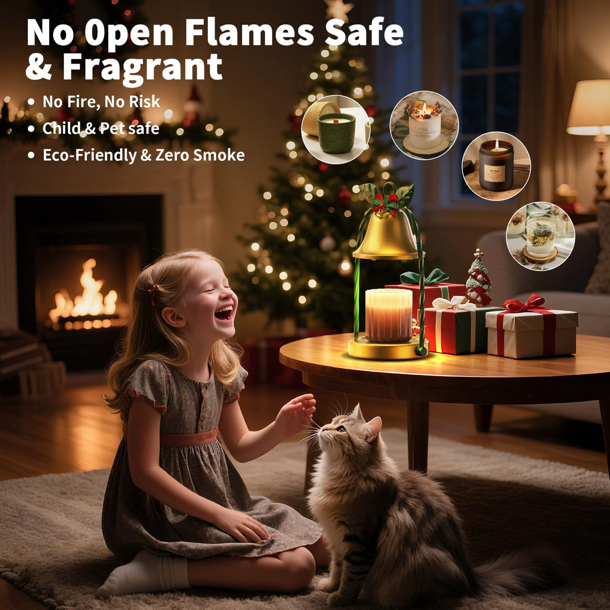 WYghyronic Candle Warmer Lamp with Timer & Dimmable 4-Level Brightness - Adjustable Height,for New Home Bedroom, Gifts for Women (Christmas)