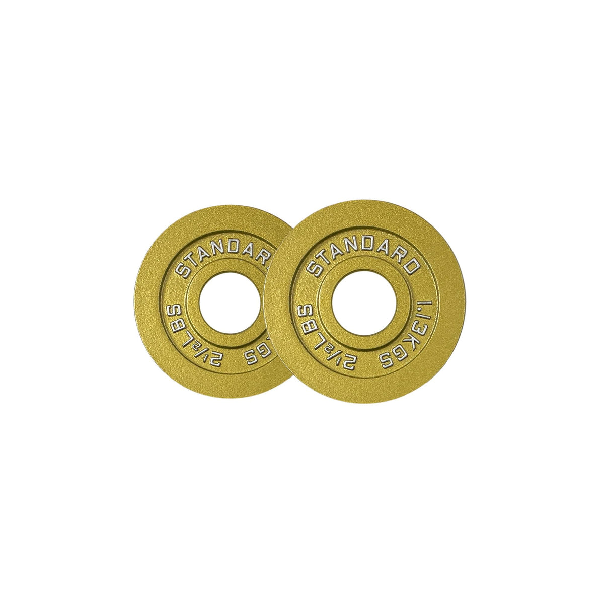Gold Finish Olympic Steel Plates - Pairs and Sets 2 Inch Barbell Standard in Premium Gold for Weight Lifting (175lb Set)