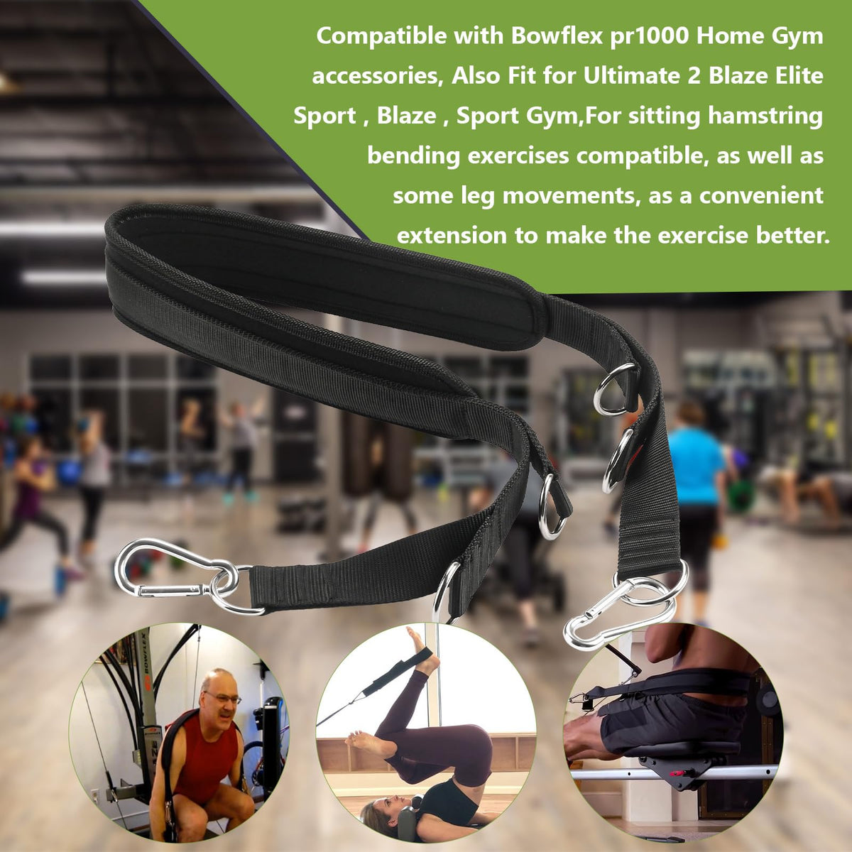 Adjustable Leg Press Rowing Belt Strap for Bowflex Pr1000 & Most Home Gym Leg Attachment Replacement