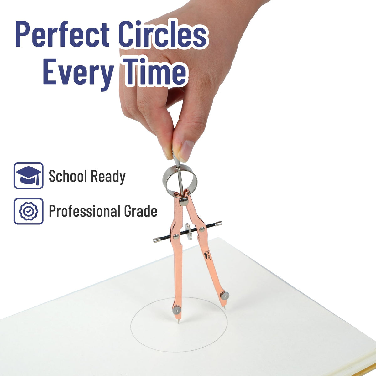 Mr. Pen- Geometry Set, 15 pcs, Rose Gold & Pink, 6 Inch Swing Arm Protractor, Divider, Set Squares, Ruler, Compasses and Protractor