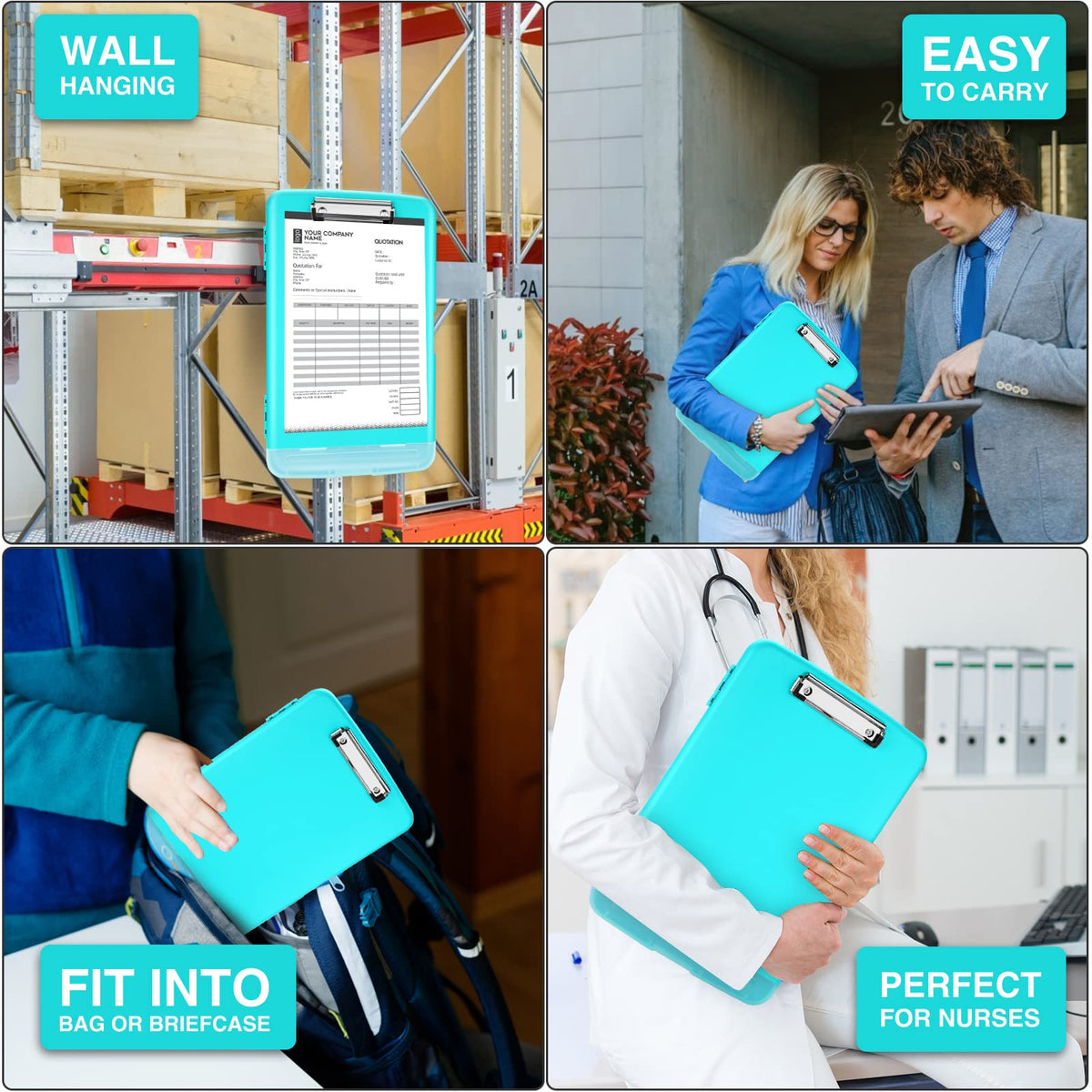 Sooez Clipboards with Storage, High Capacity Clip Boards 8.5x11 with Storage, Heavy Duty Nursing Clipboard Folder, Plastic Clipboard with Pen Holder for Women Teachers Work, School & Office Supplies