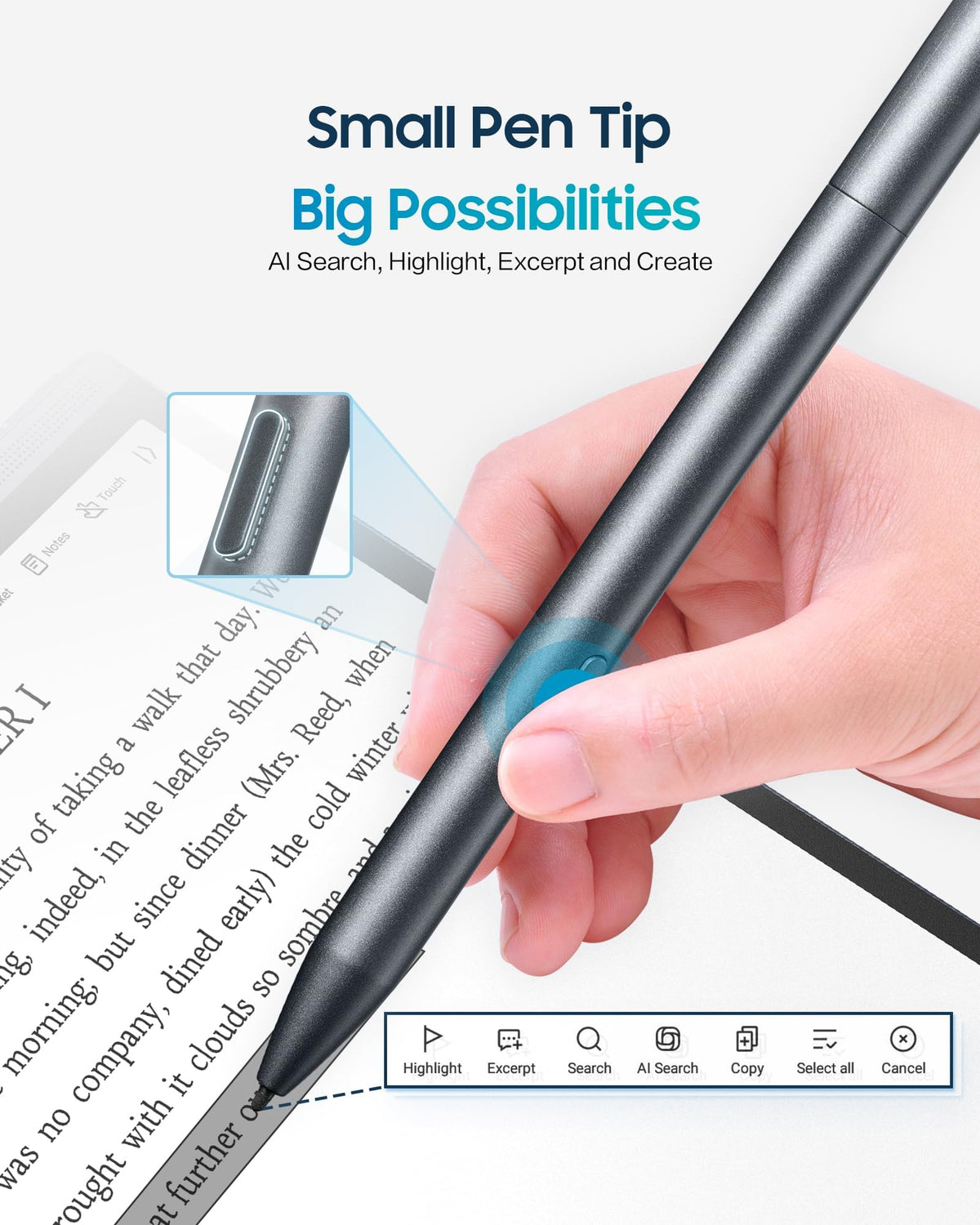 iFLYTEK AINOTE Air 2 Bundle – 8.2" E Ink AI Note-taking Tablet with Stylus, 4096 Pressure Levels, Digital Notebook with Voice-to-Text Transcription, Multi-languages Support, Ideal for Meetings & Study