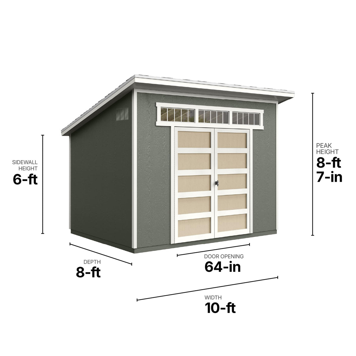 ShedMaster Montclair 10x7.5 Do-It-Yourself Wooden Storage Shed with Floor Kit - Does not Include Paint or Roofing Shingles
