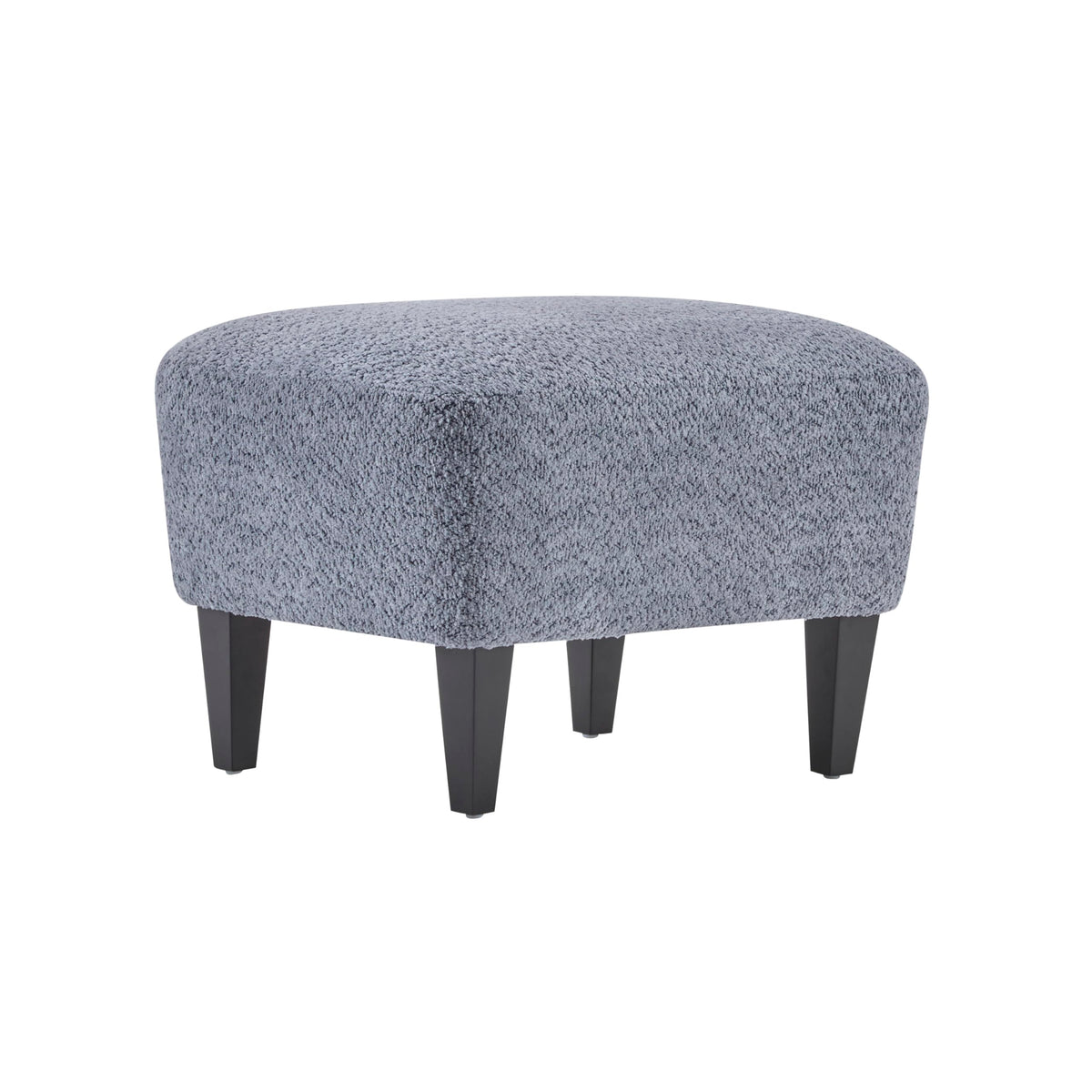 Merax Boucle Club Chair and Ottoman Set, Upholstered Accent Armchair with Ottoman, Modern Barrel Lounge Chair Set with Birch Wood Legs for Living Room Bedroom Office, Dusty Blue