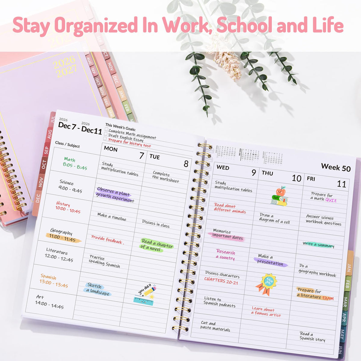 Teacher Planner 2026-2027, Forvencer Academic Planner 2026-2027, Jul 2026 - Jun 2027, 8.5"x11", Weekly & Monthly Planning Book with 7 Periods, School Agenda for Teacher Student, A4, Navy Blue