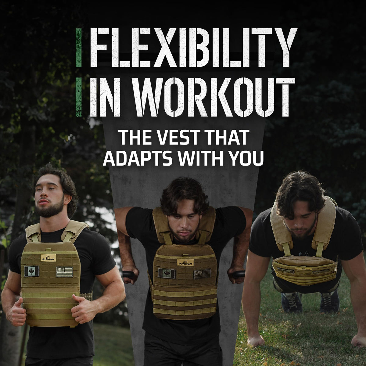 AmStaff Fitness Tactical Weighted Vest - Adjustable Weight Vests for Men & Women - Versatile Wearable Weighted Vest for Fitness Workouts, Strength and Endurance Training, Running, WO - (30lb)