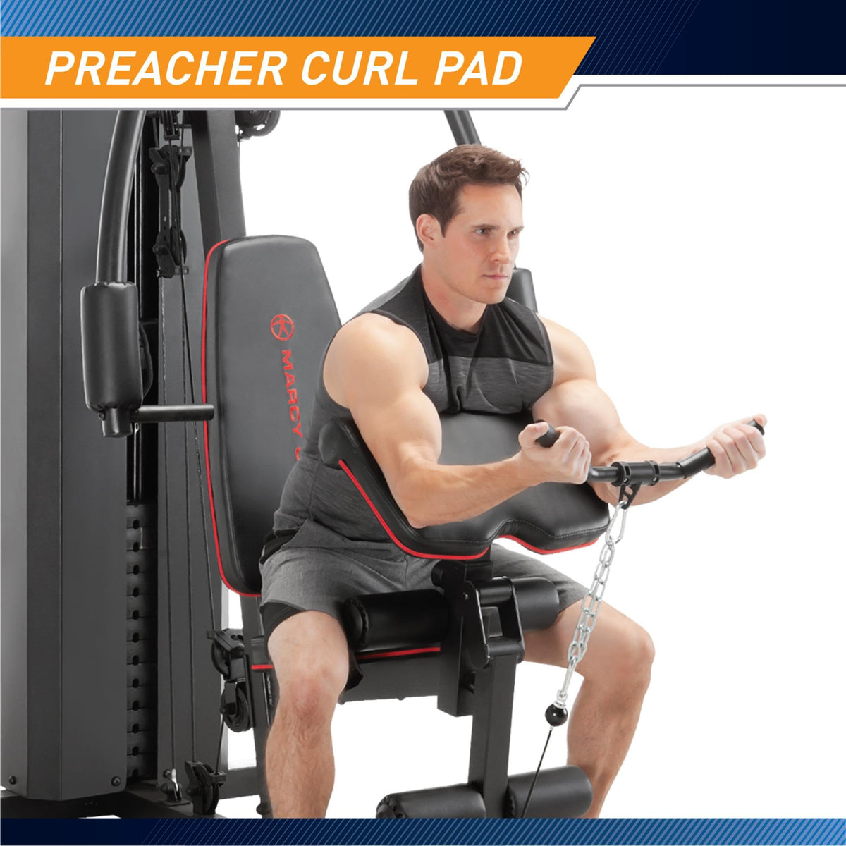 Marcy 200 lbs. Stack Home Gym Multifunction Total Body Training Station MKM-81010