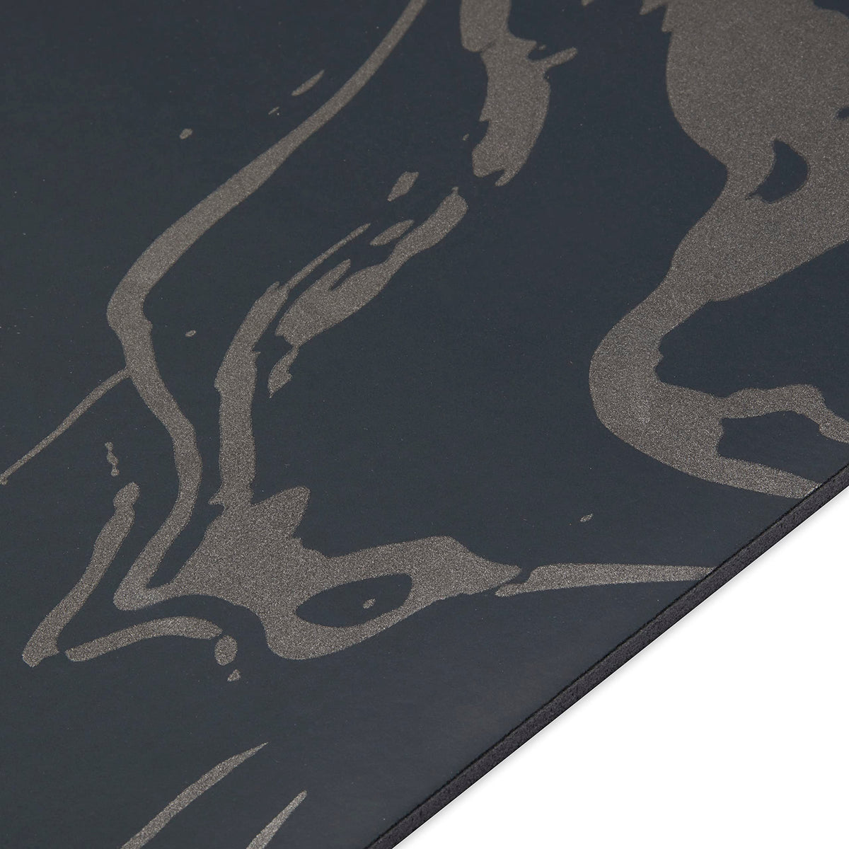 Gaiam Dry-Grip Yoga Mat - 5mm Thick Non-Slip Exercise & Fitness Mat for Standard or Hot Yoga, Pilates and Floor Workouts - Cushioned Support, Non-Slip Coat - 68 x 24 Inches - Marbled
