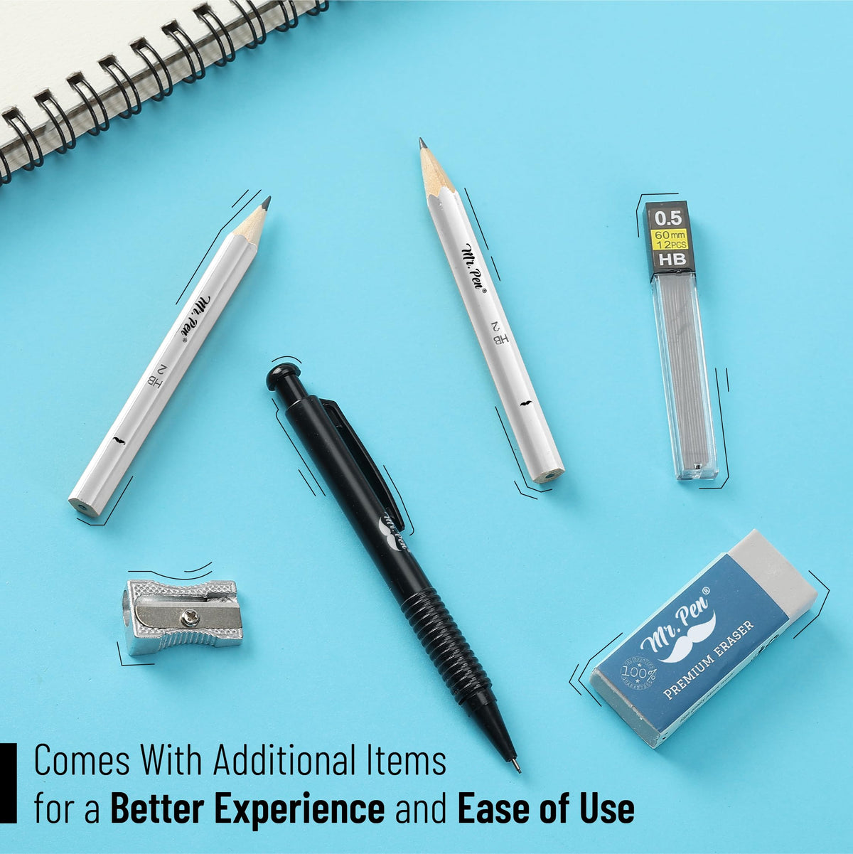 Mr. Pen- Geometry Set, 15 pcs, Light Grey, 6 Inch Swing Arm Protractor, Divider, Set Squares, Ruler, Compasses and Protractor