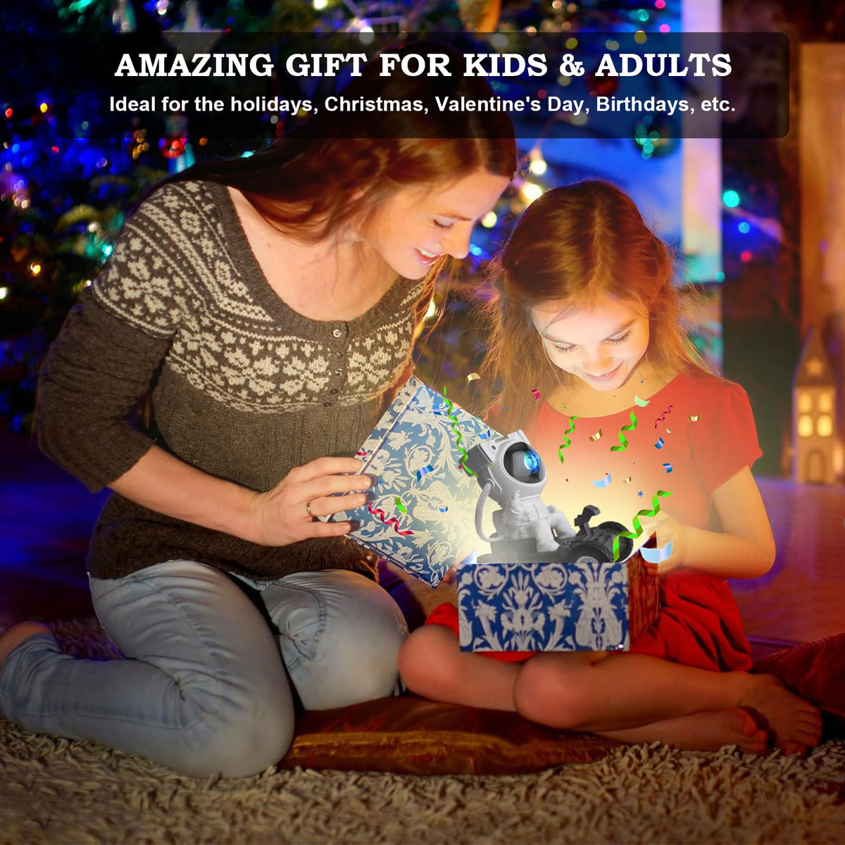 Star Projector Galaxy Night Light - ASTRAEA Astronaut Space Projector, Starry Nebula Ceiling LED Lamp with Timer and Remote, Kids Room Decor Aesthetic for Christmas, Birthdays