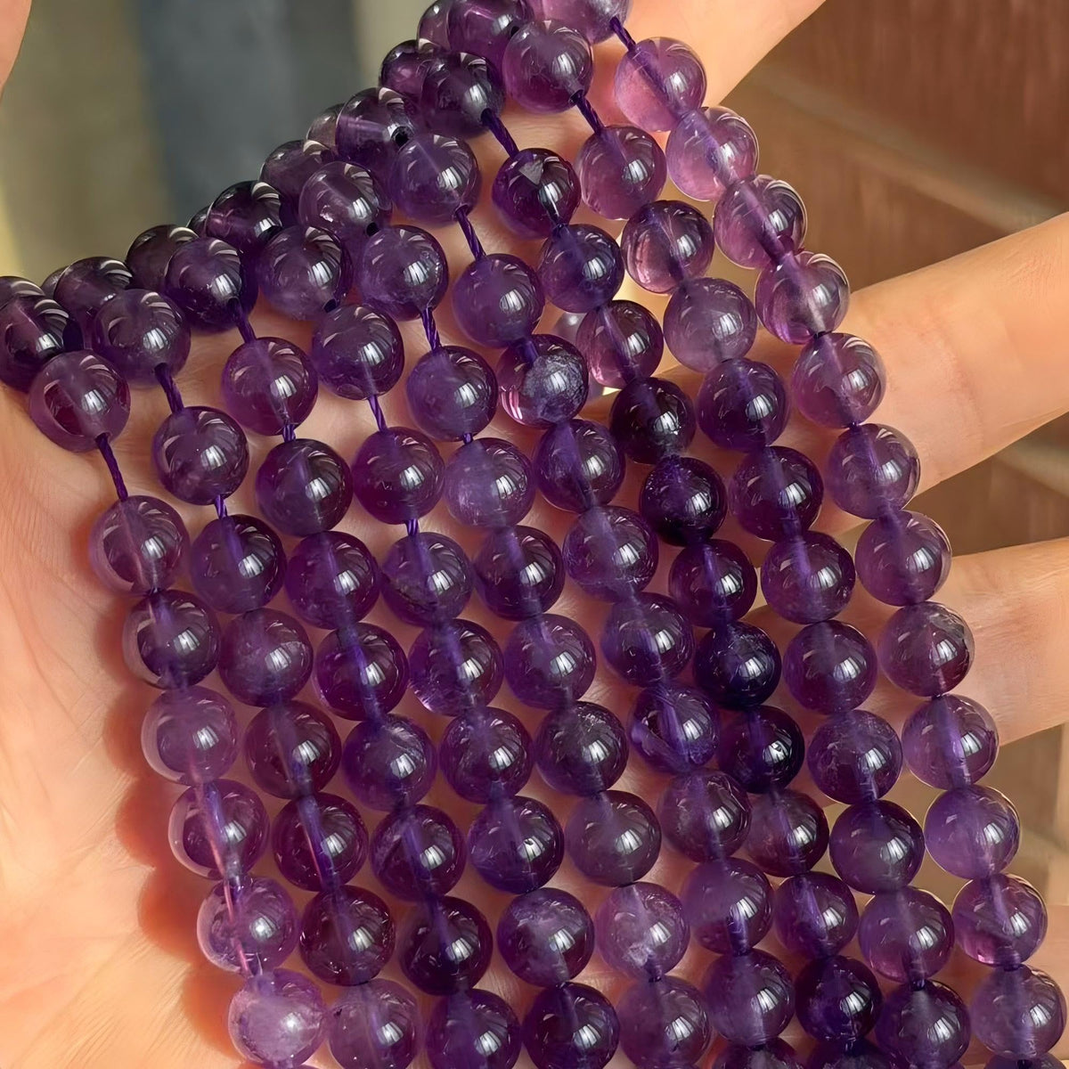 MJDCB 5A Natural South Africa Amethyst Gemstone Round Stone Beads for Jewelry Making DIY Bracelet Necklace (8mm)