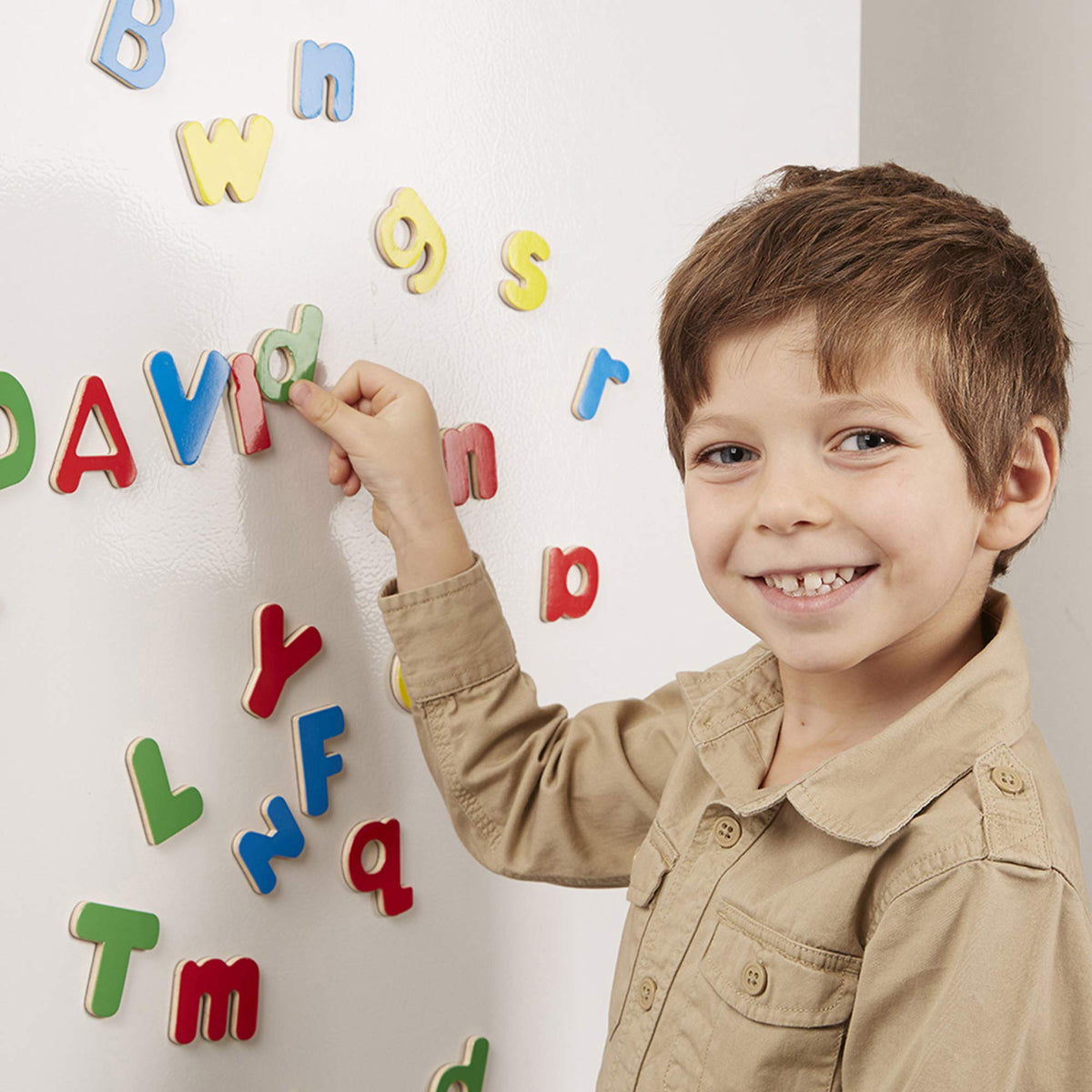 Melissa & Doug 52 Wooden Alphabet Magnets in a Box - Uppercase and Lowercase Letters