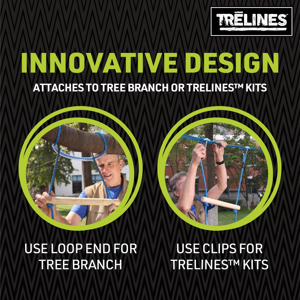 Trelines 7 ft. Wooden Climbing Rope Ladder - Kids Ninja Warrior Obstacle Course Accessory - Perfect for Enhancing a Ninja Slackline, Tree Branch, Swing Set Kit - Tree Play Equipment - Ages 5+ 250 lbs.