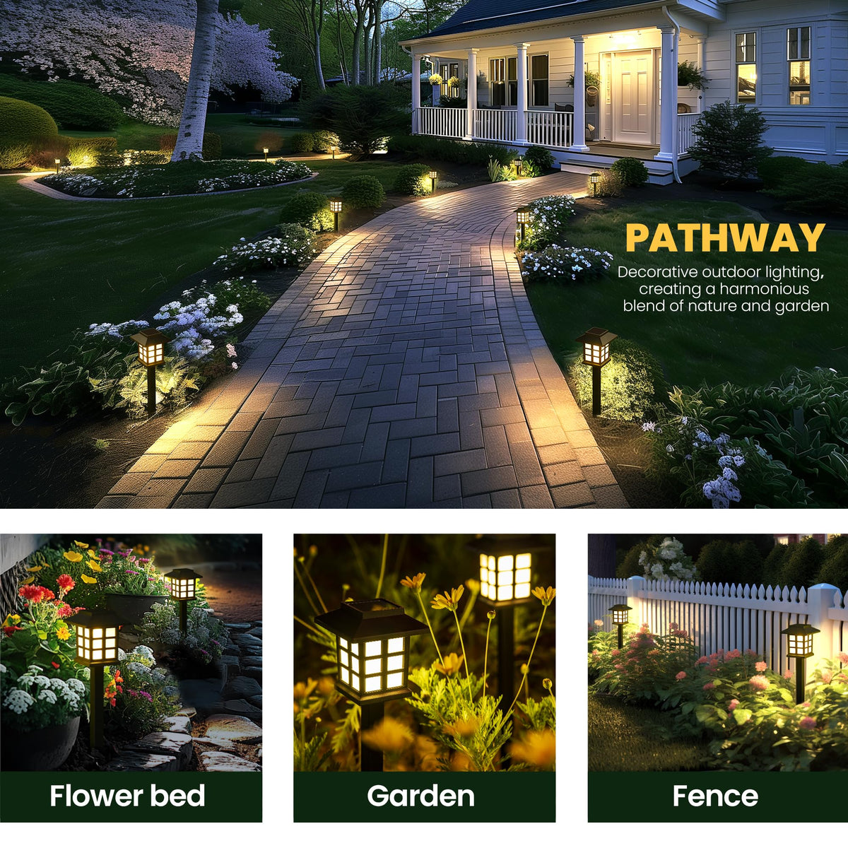 GIGALUMI Solar Outdoor Lights,12 Pack LED Solar Lights Outdoor Waterproof, Solar Walkway Lights Maintain 10 Hours of Lighting for Your Garden, Landscape, Path, Yard, Patio, Driveway