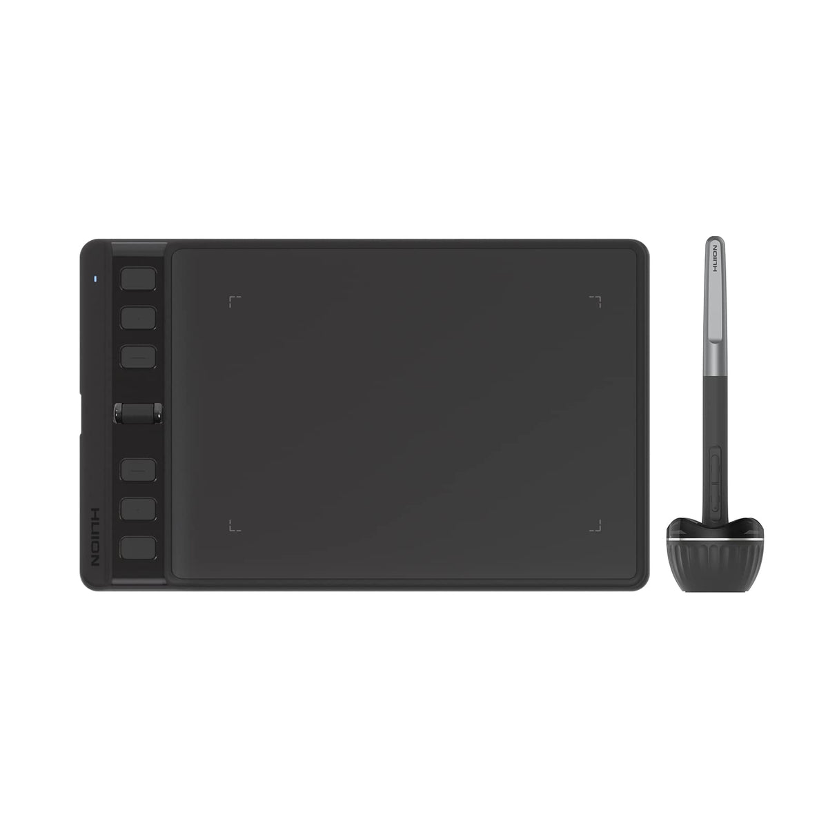 HUION Drawing Tablet Inspiroy 2 Small, Digital Art Tablet with Scroll Wheel, 6 Hotkeys, Battery-Free Stylus, Graphics Tablet for Drawing, Design, Writing, Work with PC, Mac & Android, Black