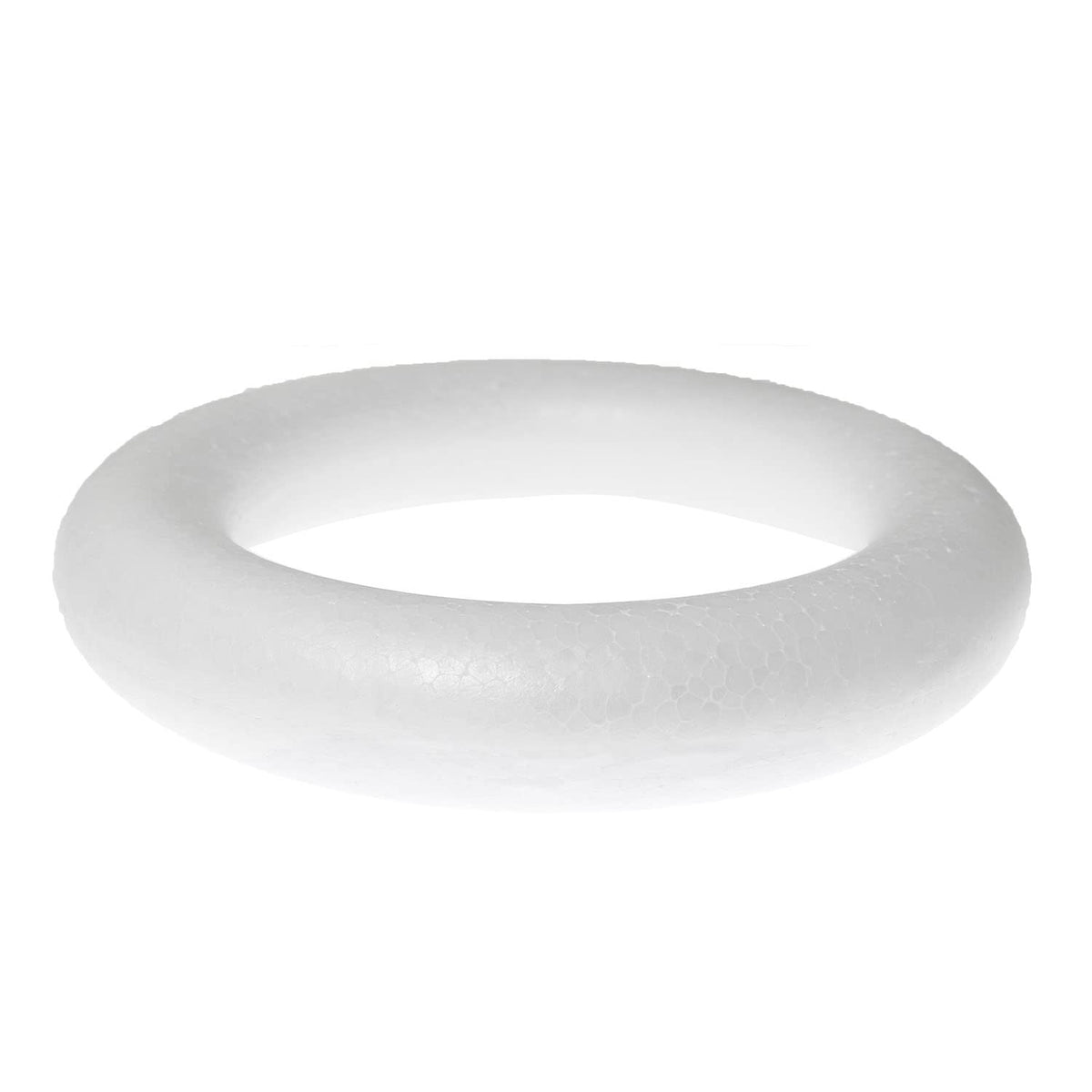RLECS 4pcs 6.7 Inch Foam Wreath Forms for Crafts White Circles for Christmas Decorations Wreath Shaped Foam Ring