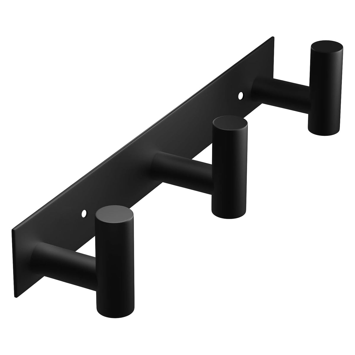VAEHOLD Black Hat and Coat Wall Mount Rack - 3 Hooks for Robes, Bags, Keys, and Towels - Bathroom Towel Hanger Organizer (1 Pack)