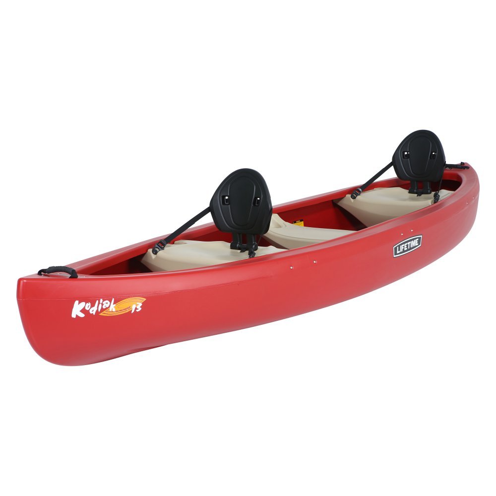 Lifetime Kodiak Canoe with 2 Paddles, Red, 13'