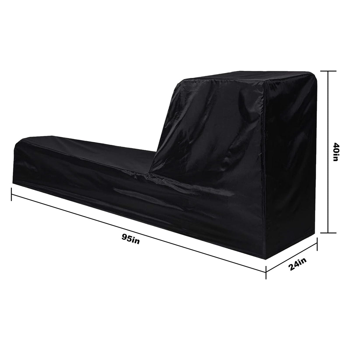 Fitness Rowing Machine Dust Cover 210D Oxford Fabric 95" x 24" x 40" Black Rowing Waterproof Machine Cover Fitness Equipment Protector