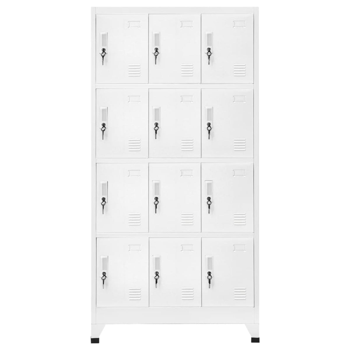Gecheer Steel Locker Cabinet with 12 Compartments and Lockable Doors, Industrial Design, Easy Assembly, Grey 90 x 45 x 180 cm for Fitness Centers