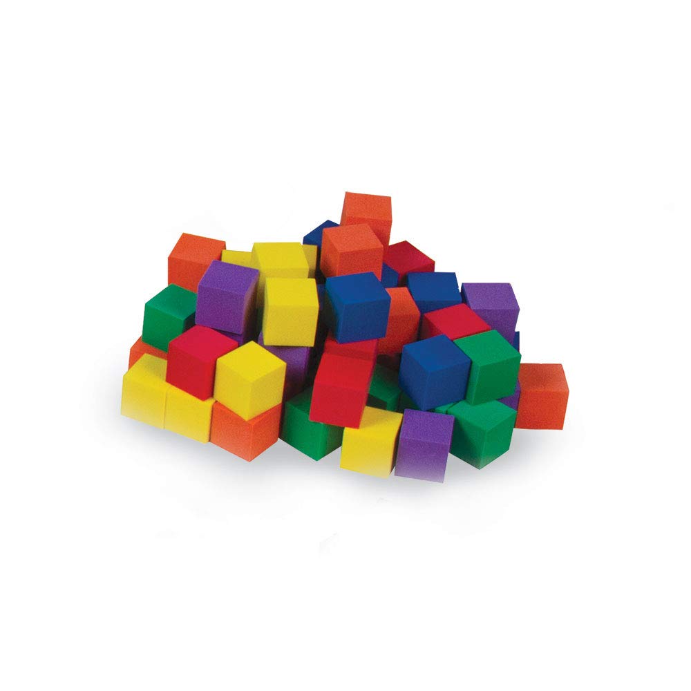 hand2mind Foam Blocks, Counting Cubes for Kids Math, 1 Inch Blocks for Preschool Crafts, Early Math Manipulatives for Preschool, Classroom Supplies for Teachers Elementary (Pack of 100)