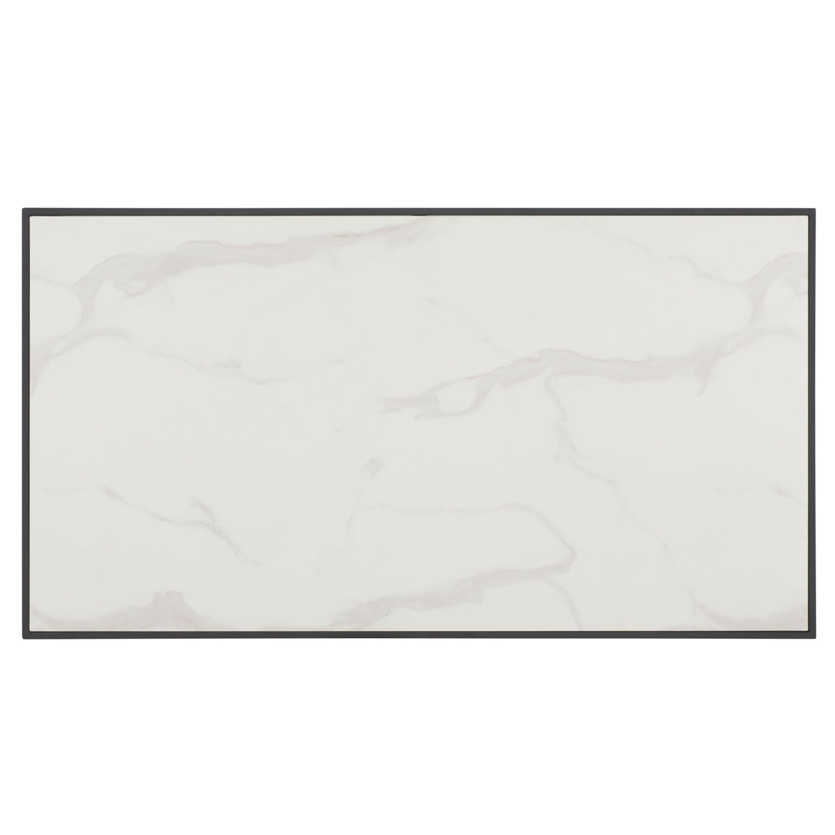 SAFAVIEH Home Collection - Acelin White Faux Marble Top & Black Metal Base Rectangular Coffee Table (COF7017A)