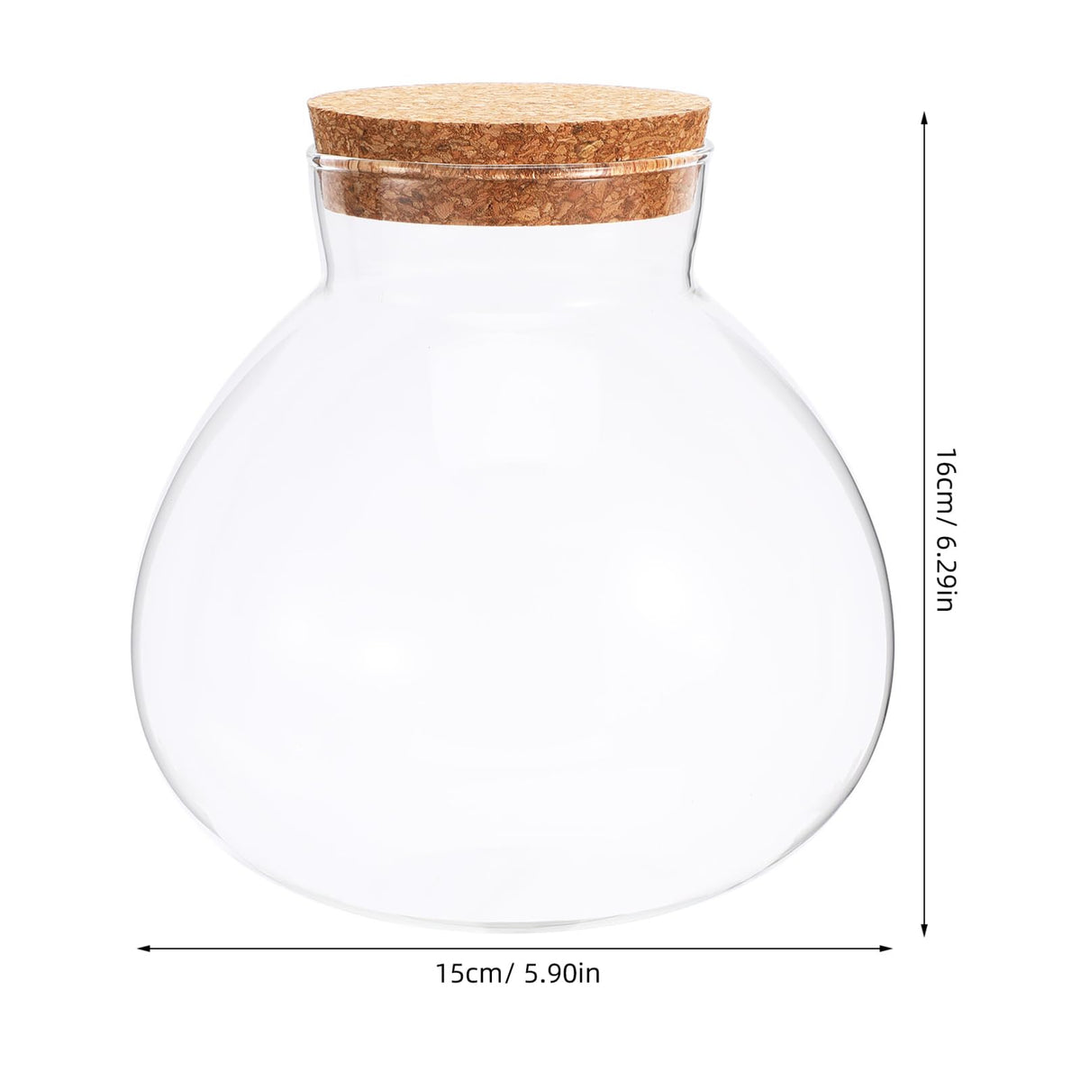 Cabilock Glass Terrarium Jar with Cork Lid, Ecological Bottle Micro Landscaping Bottle Storage Container Home Office Decor for Succulents Ferns and Decorative Plants