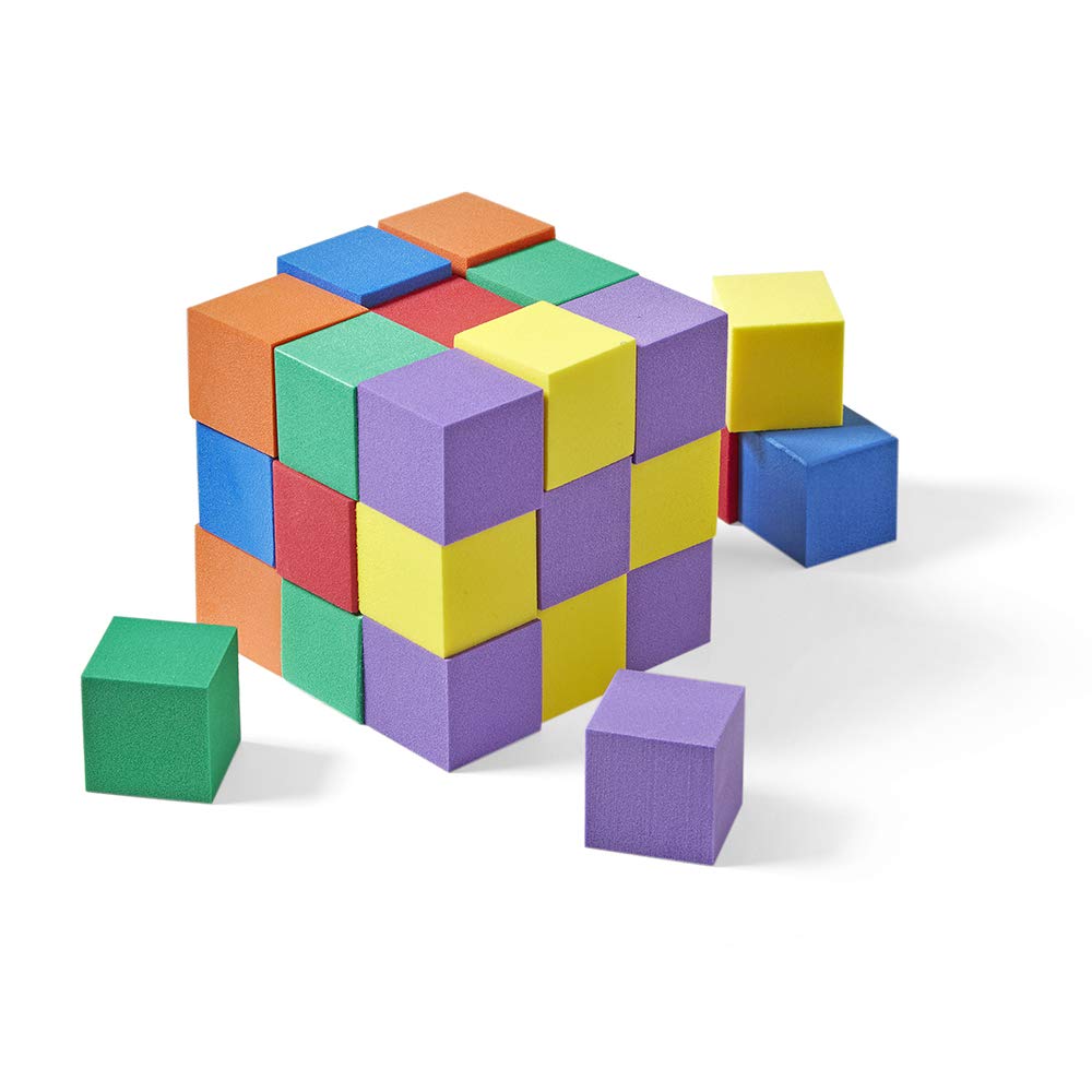 hand2mind Foam Blocks, Counting Cubes for Kids Math, 1 Inch Blocks for Preschool Crafts, Early Math Manipulatives for Preschool, Classroom Supplies for Teachers Elementary (Pack of 100)