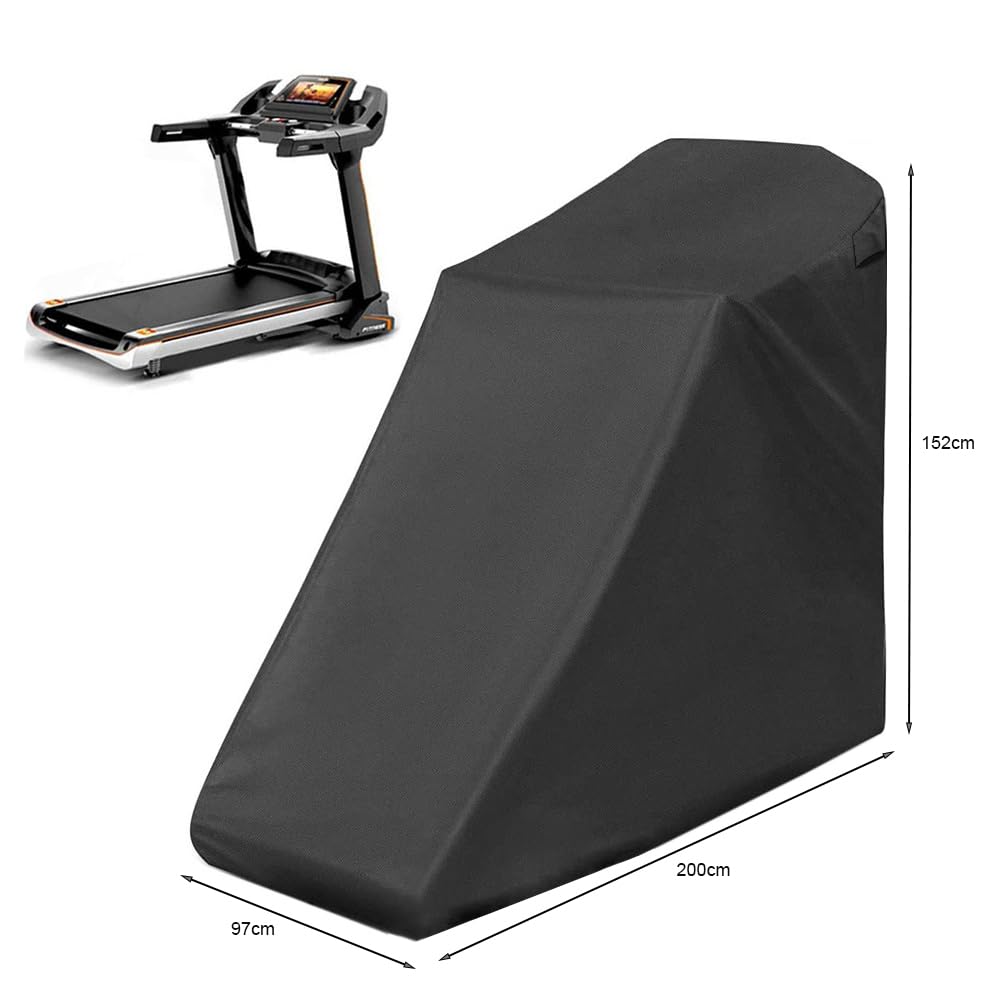Treadmill Cover Waterproof, Dustproof Running Machine Cover Exercise Workout Equipment Protective with Windproof Drawstring and Air Vents for Home Gym Indoor Outdoor (1)