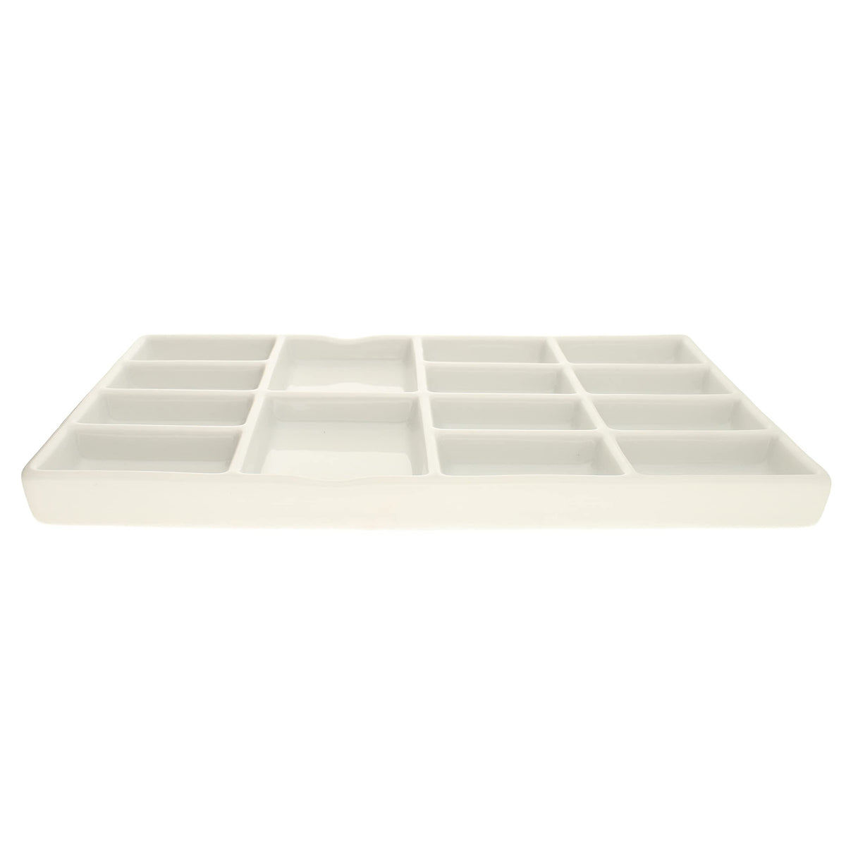 The Beadsmith Ceramic Mixing Palette – Rectangle Design Paint Holder – Arts and Crafts Accessories Organizer – 7.5" x 4.1" x .6” – 14 Compartments, (4 Palettes)
