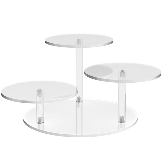 NiHome Clear Acrylic Display Stand for LEGO Botanical Collection Sets, Multi-Tier Showcase Figurine Display Shelf Riser for Collectibles and Room Decor, Perfume Riser Holder, Tabletop Plant Stand