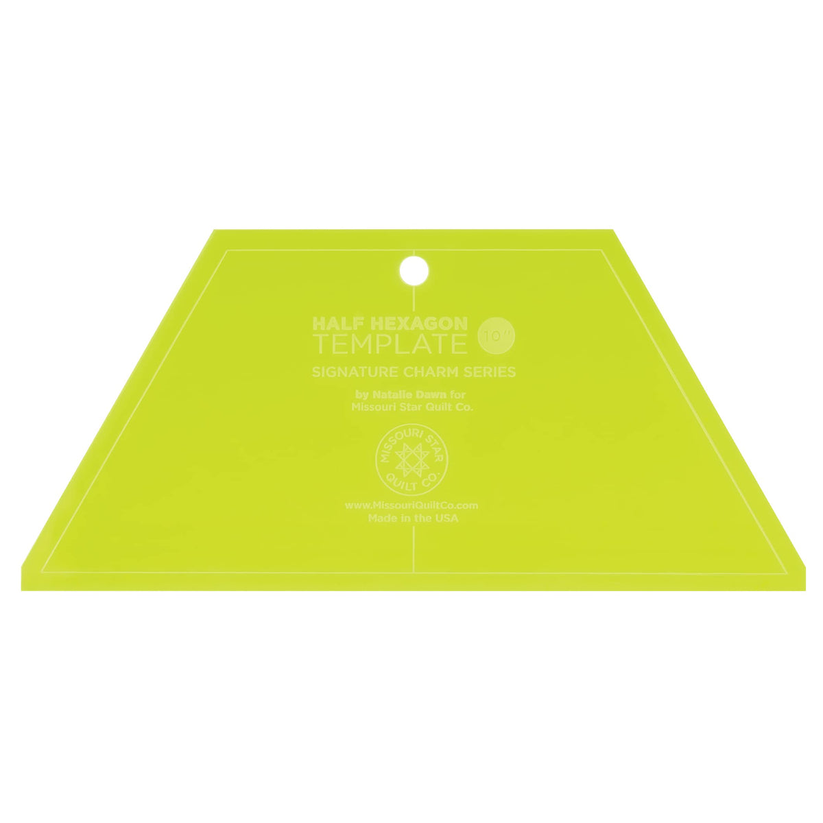 Acrylic Quilting Template, Half Hexagon | For Use with 10” Precut Fabric Squares | Layer Cake Patchwork Quilt Supplies for Cutting Patterns, Sewing, and DIY Blanket Making Projects