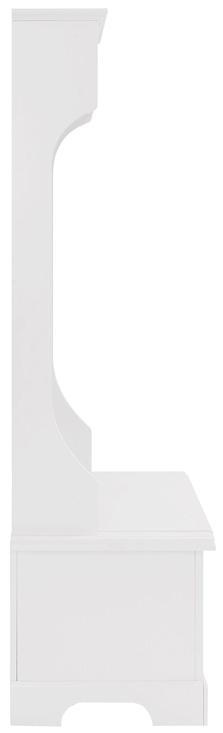 Crosley Furniture Campbell Hall Tree with Storage Bench and Coat Rack Hooks for Hanging, White