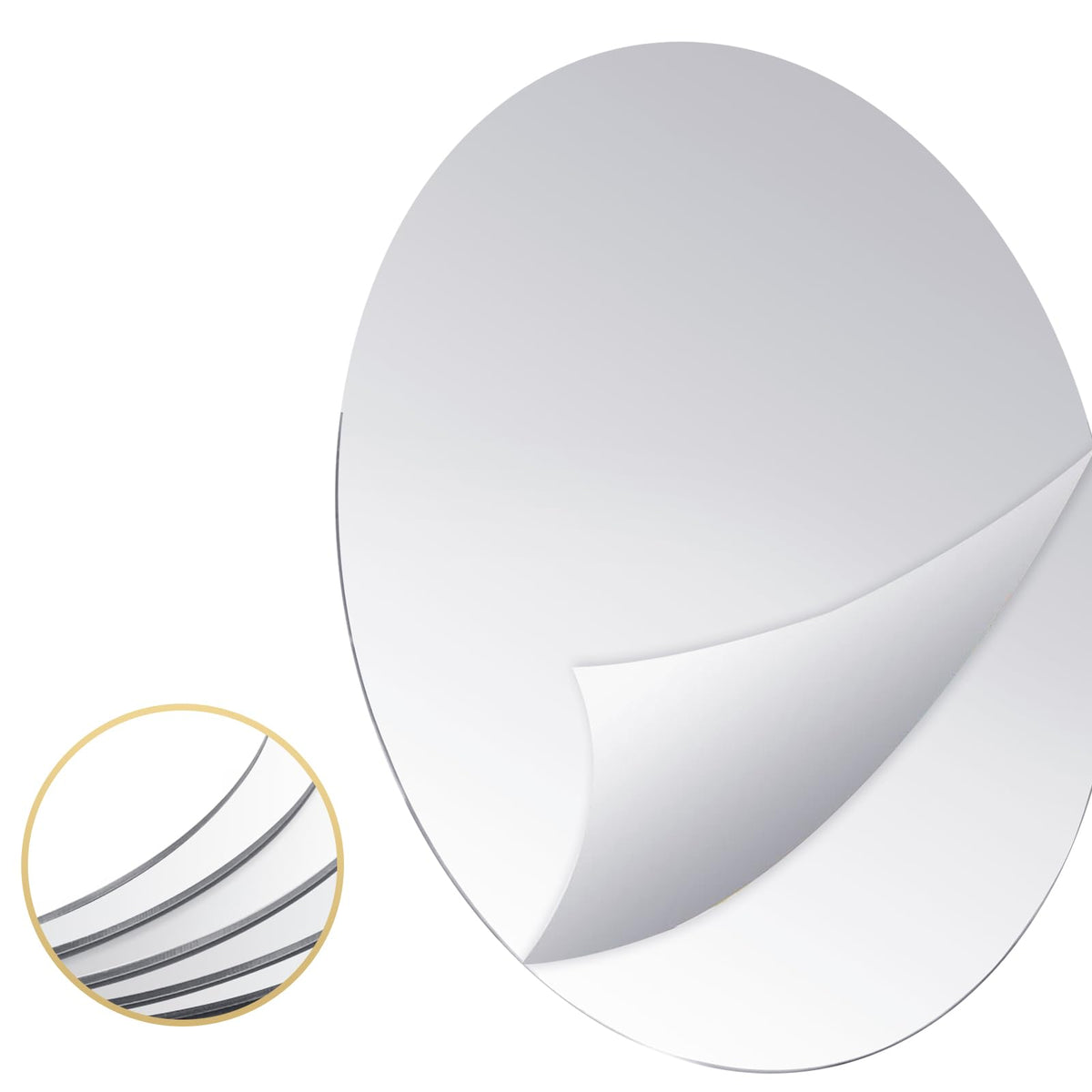Hooshion 6 Pcs 7.87 Inch Round Mirror Candle Plate, Circle Mirror Centerpieces, for Table Centerpieces & Wedding & Christmas Decorations & Baby Shower Party (7.87'' Silver)