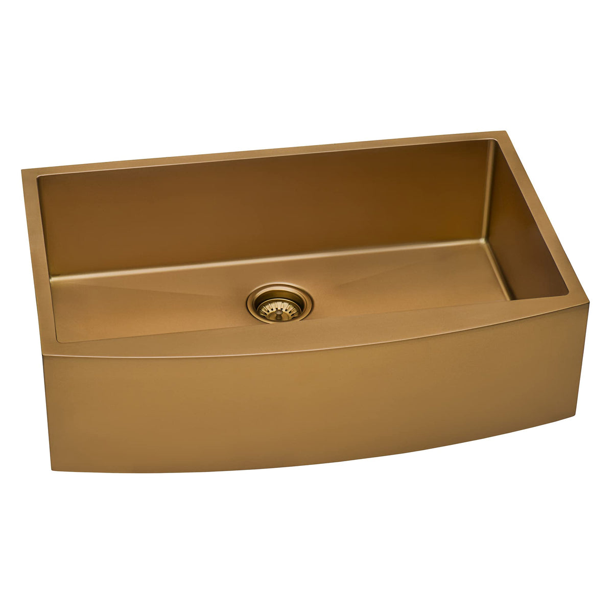 Ruvati Copper Tone 33-inch Apron-Front Farmhouse Kitchen Sink - Matte Bronze Stainless Steel Single Bowl - RVH9733CP