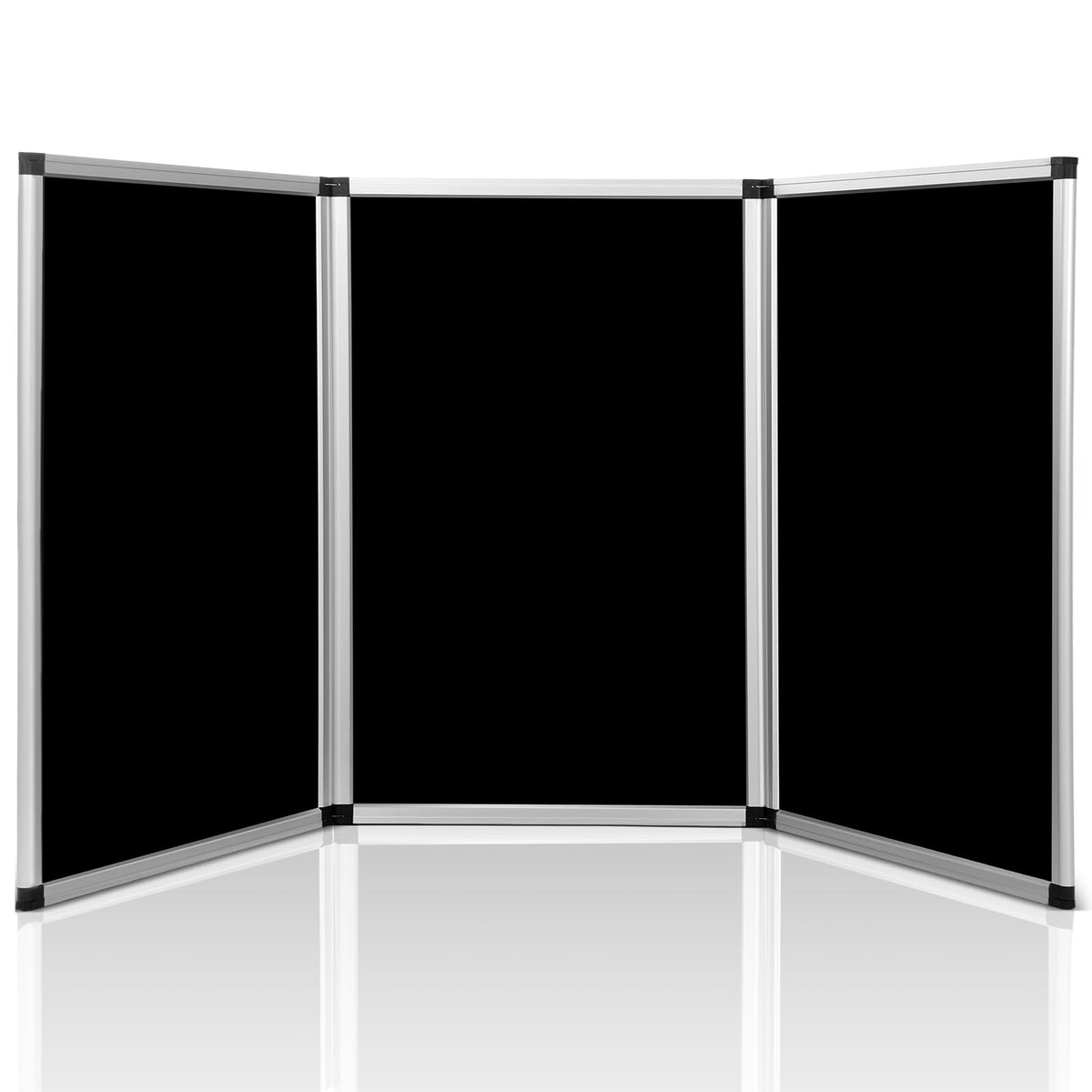 Sherr 3 Panel Trade Show Presentation Board, 72 x 35.3 inches Tri Fold Display Board, Black Single Sided Tabletop Display, Folding Panel for Trade Show Table Top