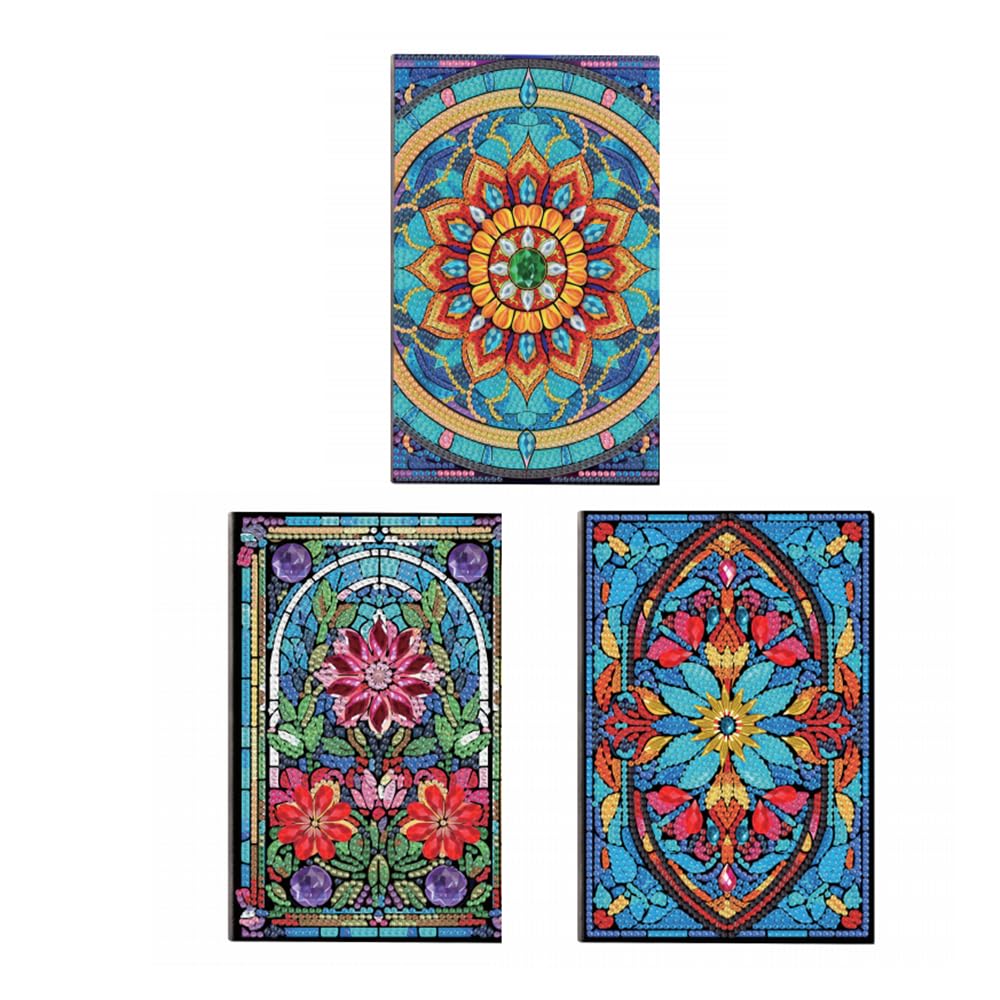 MaiYiYi 3 PCS Datura Notebook Diamond Painting Kit Flower Diary Book Diamond Art Kits for Adults Mandragora Notepad Crystal Diamond Painting for Study Home Office Art Drawing (20X14 CM)