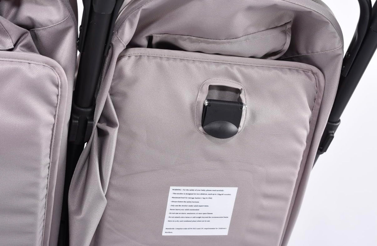 MUMUBOO Twin Baby Stroller (Silvery Grey)