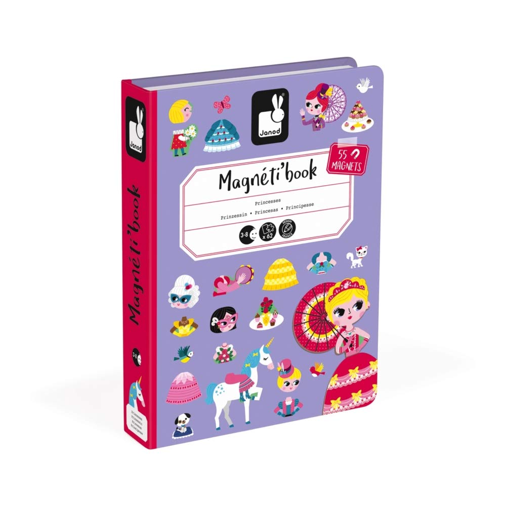 Janod MagnetiBook 63 pc Magnetic Princess Costumes Dress Up Game - Ages 3+ - J02725