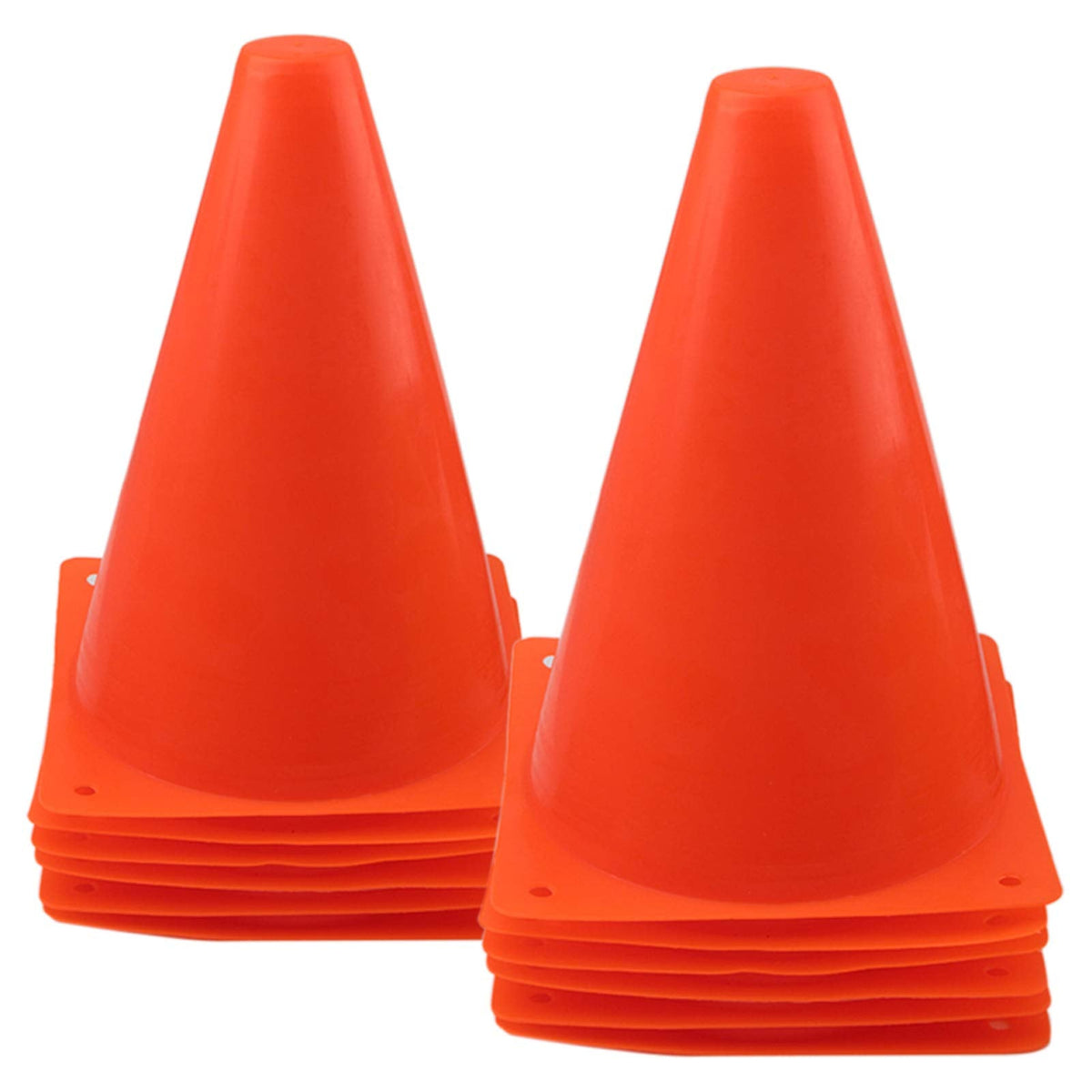 Mirepty 7 Inch Plastic Traffic Cones Sport Training Agility Marker Cone for Soccer, Skating, Football, Basketball, Indoor and Outdoor Games (Orange, 12 Pack)